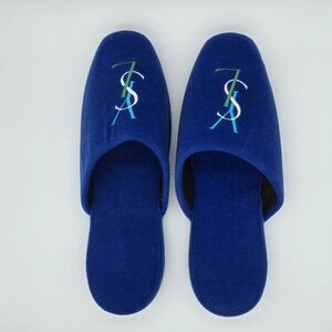 SLY1 - Vintage Yves Saint Laurent YSL Slippers Blue